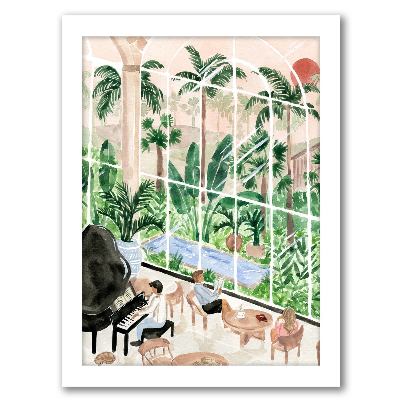 Tropical Resort Lobby by Sabina Fenn Frame  - Americanflat